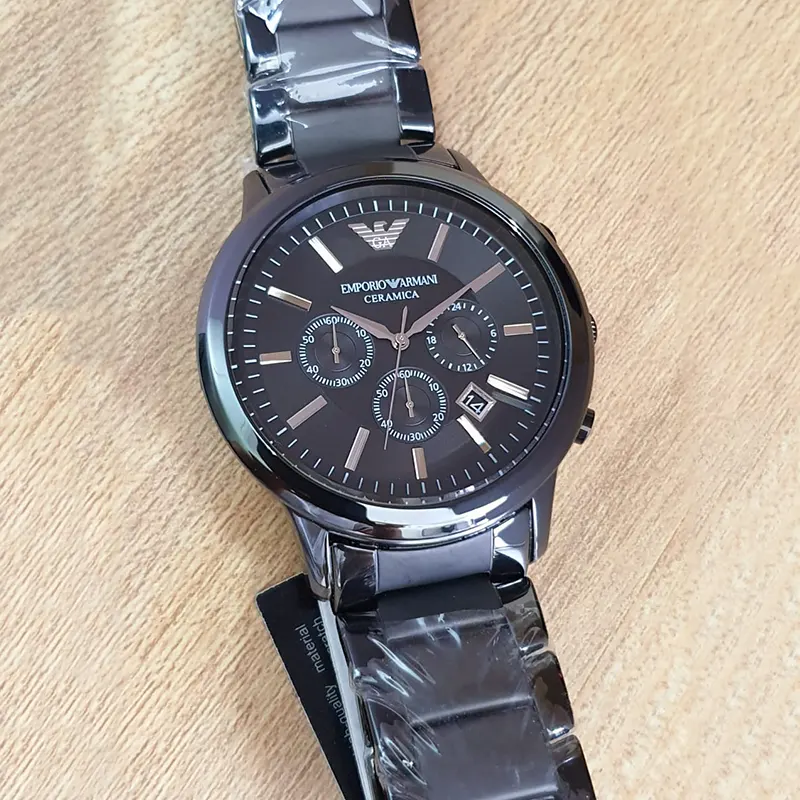 Emporio Armani Ceramica Chronograph Black Dial Men's Watch | AR1451